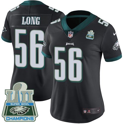Nike Eagles #56 Chris Long Black Alternate Super Bowl LII Champions Women's Stitched NFL Vapor Untouchable Limited Jersey